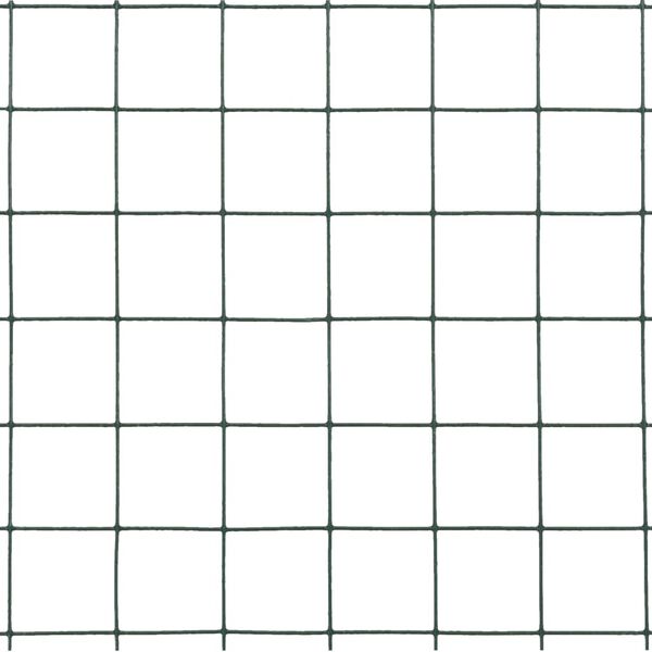 vidaXL Alambrada de gallinero acero recubrimiento PVC verde 25x0,5 m