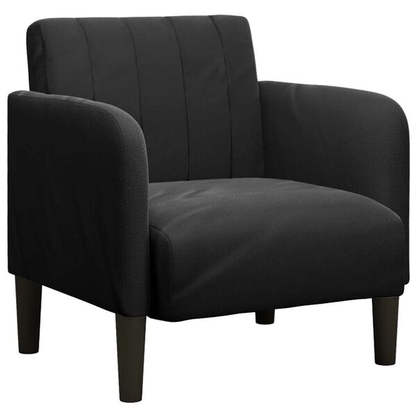 vidaXL Sill&oacute;n con reposabrazos Terciopelo negro 54 cm