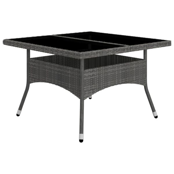 vidaXL Set de comedor de jard&iacute;n 9 piezas rat&aacute;n PE y vidrio gris