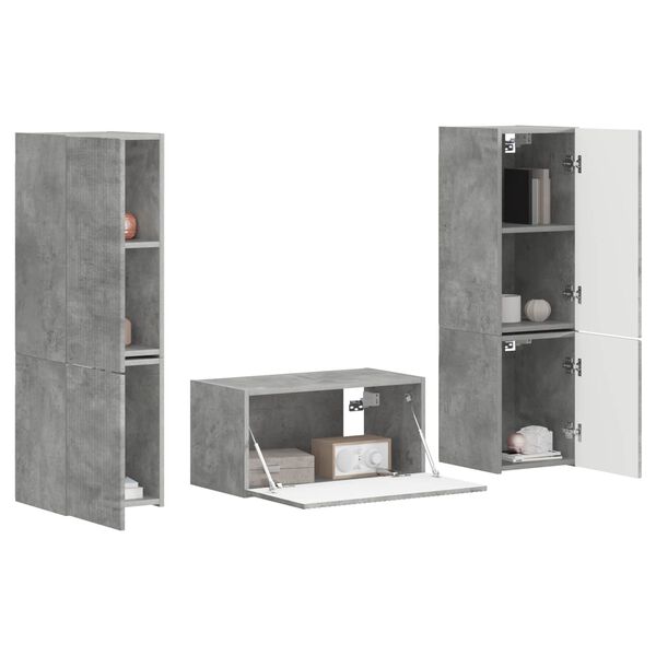 vidaXL Conjunto de mueble de TV 5 pcs Gris Concreto