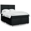 vidaXL Cama box spring con colch&oacute;n tela negro 140x190 cm