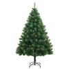vidaXL Árbol de Navidad artificial con bisagras y soporte 180 cm