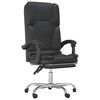 vidaXL Silla de oficina reclinable masaje cuero sint&eacute;tico negro