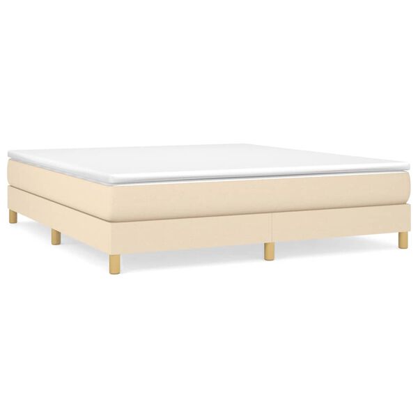 vidaXL Estructura de cama con somier tela color crema 180x200 cm