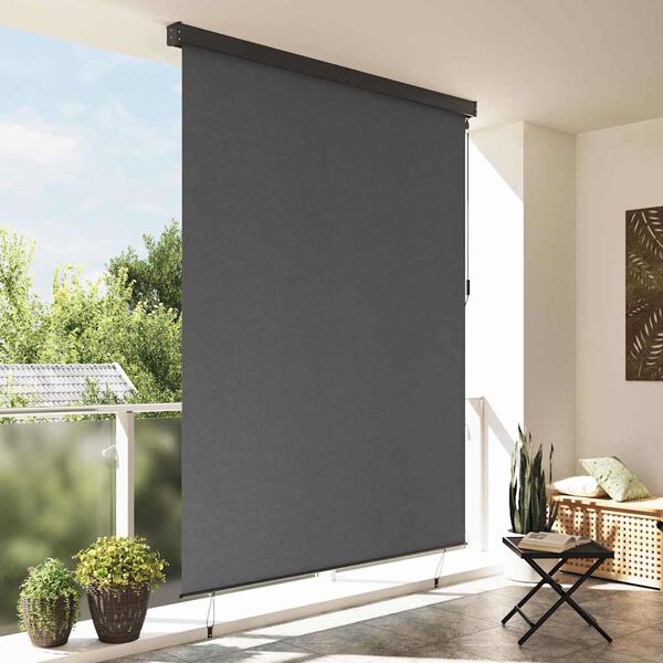 vidaXL Cortina de Rodillo Exterior Rayado Antracita 200 x 250 cm tela