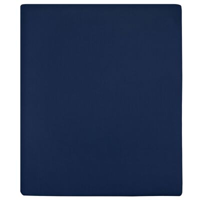 vidaXL Sábanas bajeras jersey 2 uds algodón azul marino 140x200 cm