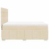 vidaXL Cama box spring con colch&oacute;n tela color crema 140x190 cm