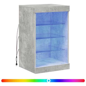 vidaXL Aparador con luces LED gris hormig&oacute;n 41x37x67 cm