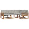 vidaXL Conjunto de sof&aacute;s de exterior 4 pcs Gris Natural y Claro