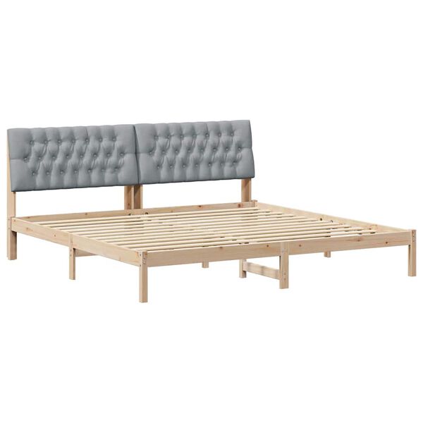 vidaXL Estructura de Cama con Cabecera Tapizada Marr&oacute;n 200 x 200 cm