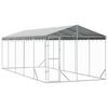 vidaXL Perrera exterior con techo acero galvanizado plata 3x7,5x2,5 m