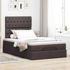 vidaXL Estructura de cama otomana colch&oacute;n tela marr&oacute;n oscuro 120x190cm