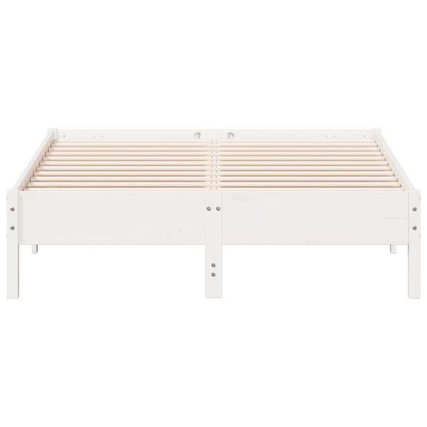 vidaXL Estructura de cama sin colch&oacute;n madera de pino blanca 140x190 cm