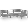 vidaXL Juego de muebles de jard&iacute;n 4 piezas madera maciza de pino gris