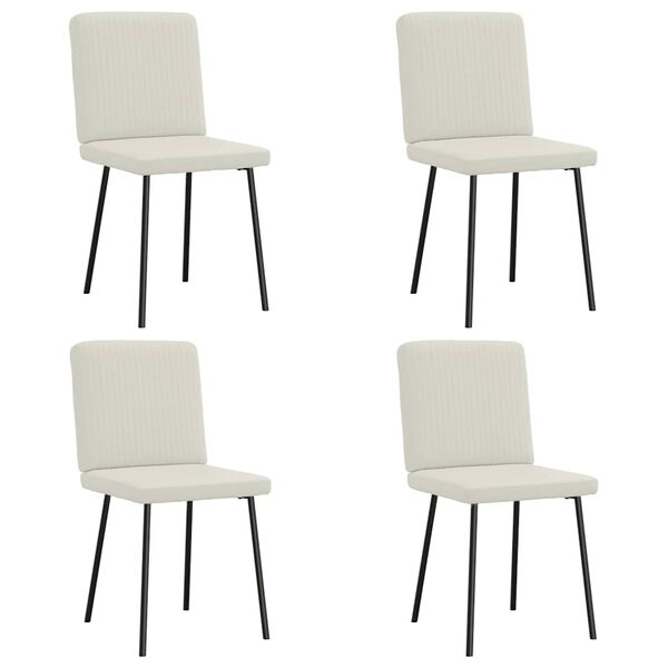 vidaXL Sillas de comedor 4 unidades terciopelo crema