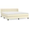 vidaXL Cama box spring con colch&oacute;n cuero sint&eacute;tico crema 160x200 cm