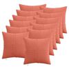 vidaXL Funda de almohada 12 pcs ALMELO Rojo Naranja 50 x 50 cm pana