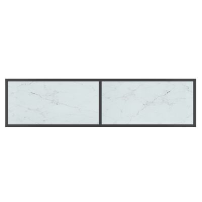 vidaXL Mesa de consola vidrio templado blanco 140x35x75,5 cm