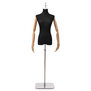 vidaXL Maniqu&iacute; ajustable de 165-213 cm con base Femenino PP Negro