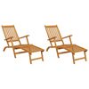 vidaXL Sillas de jard&iacute;n con reposapi&eacute;s 2 uds madera maciza de acacia