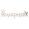 vidaXL Estructura de cama sin colch&oacute;n madera maciza blanco 200x200 cm