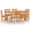 vidaXL Juego de comedor de jard&iacute;n 7 piezas madera maciza de teca