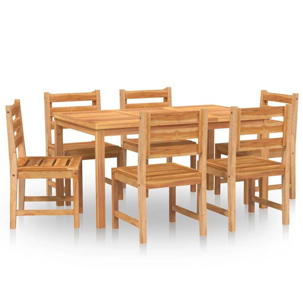 vidaXL Juego de comedor de jard&iacute;n 7 piezas madera maciza de teca