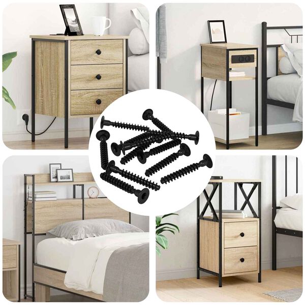 vidaXL Tornillo de Cabeza de Capuch&oacute;n de Enchufe 5143 pcs Negro Hierro