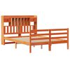 vidaXL Cama con estantería sin colchón madera maciza marrón 150x200 cm