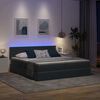 vidaXL Cama con tira de luces LED Gris oscuro 200 x 200 cm Terciopelo