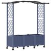vidaXL Cama elevada con trellis y techo Gris 164 x 40 x 144 cm PP