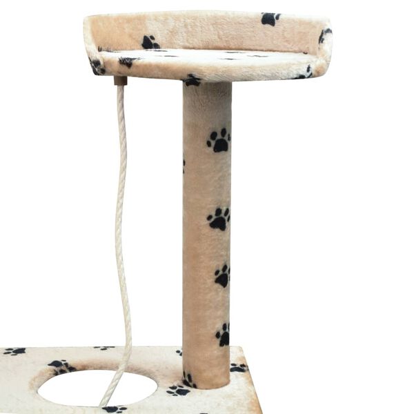 vidaXL Rascador para gatos poste rascador de sisal 150cm huellas beige