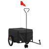 vidaXL Remolque para bicicleta hierro negro 45 kg