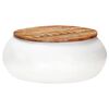 vidaXL Mesa de centro madera maciza reciclada blanca 68x68x30 cm