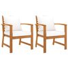 vidaXL Sillas de jard&iacute;n con coj&iacute;n crema 2 uds madera maciza de acacia