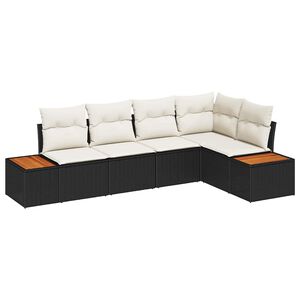 vidaXL Conjunto de sof&aacute; de jard&iacute;n 5 uds. 5-N&uacute;mero de plazas