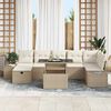 vidaXL Conjunto de sof&aacute; de jard&iacute;n 8 pcs Beige rat&aacute;n sint&eacute;tico