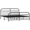 vidaXL Estructura cama sin colch&oacute;n con estribo metal negro 200x200 cm