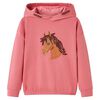 Sudadera infantil con capucha rosa palo 128