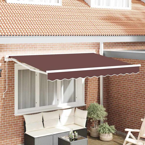 vidaXL Estructura del Toldo Manual Marr&oacute;n 350 x 200 cm
