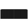 vidaXL Mueble de TV Montado en la Pared 2 pcs Negro 59,5 x 31 x 40 cm