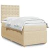 vidaXL Cama box spring con colch&oacute;n tela color crema 90x190 cm