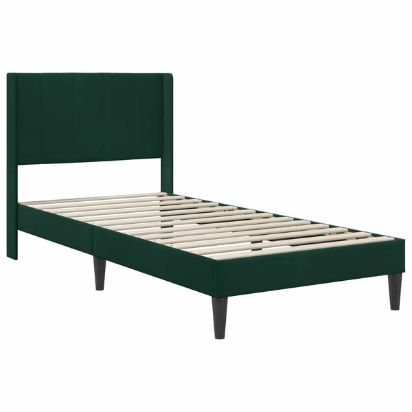 vidaXL Estructura de cama Verde oscuro 100 x 200 cm Terciopelo