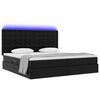 vidaXL Cama con almacenamiento y LED con colch&oacute;n Negro 200 x 200 cm