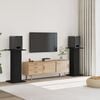 vidaXL Soportes altavoces 2 uds madera ingenier&iacute;a negro 30x30x95 cm