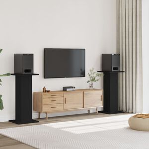 vidaXL Soportes altavoces 2 uds madera ingenier&iacute;a negro 30x30x95 cm