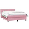 vidaXL Cama box spring con colch&oacute;n terciopelo rosa 140x210 cm