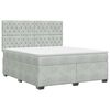 vidaXL Cama box spring con colch&oacute;n Gris Claro 160 x 200 cm Terciopelo