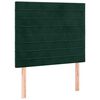 vidaXL Cabecero con luces LED terciopelo verde oscuro 100x5x118/128 cm
