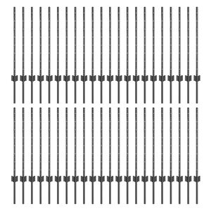 vidaXL Poste de cerca empotrado 44 uds. Gris 120 cm